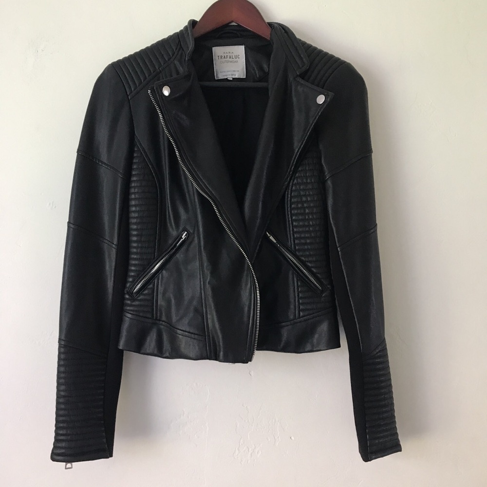 Zara Vegan Leather Moto Jacket